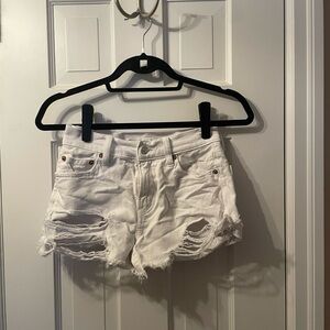 White Distressed Women's Shorts